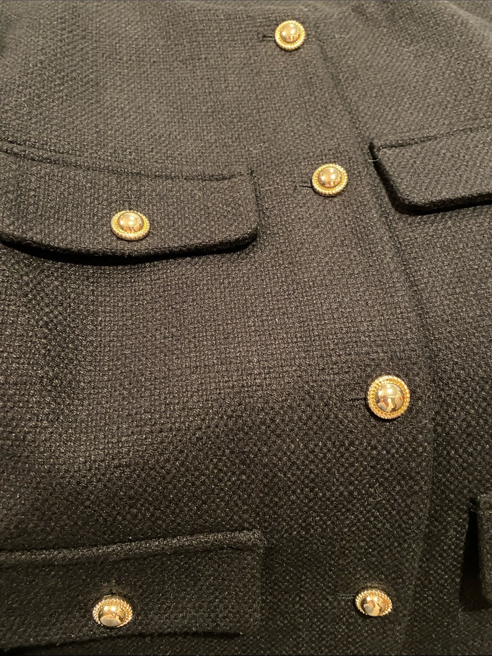 NWT Zara Black Cropped Tweed Lady Jacket/Blazer with Gold-Tone Buttons. Size S. - Picture 5 of 7